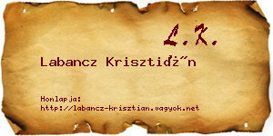Labancz Krisztián névjegykártya